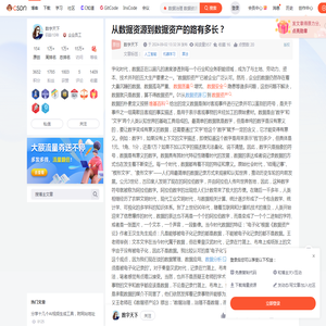 从数据资源到数据资产的路有多长？_数据治理 数据资源到数据资产-CSDN博客